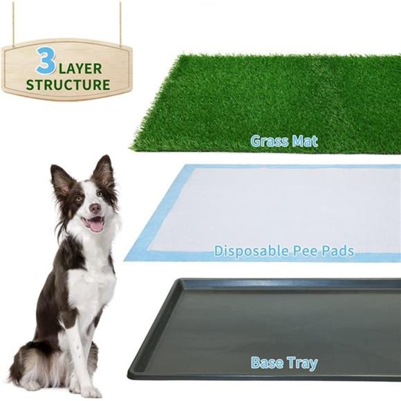 Dog Grass pad with Tray,45”x 29” Indoor Dog Potty for Puppy (Extra Large) - Picture 6 of 6
